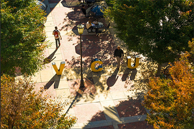 VCU letters on campus