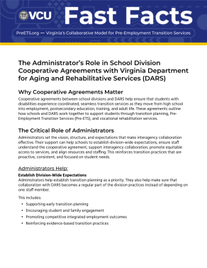 thumbnail of The Administrator’s Role in School Division Cooperative Agreements with Virginia Department for Aging and Rehabilitative Services (DARS) pdf