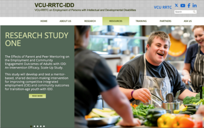 VCU RRTC on Employment of Persons with Intellectual and Developmental Disabilities (IDD) website screenshot