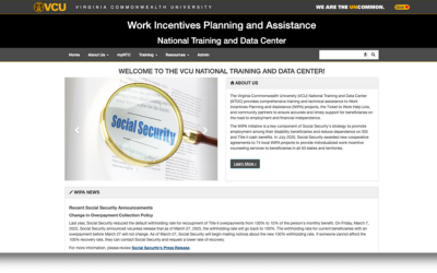 Work Incentive Planning & Assistance National Training Center (WIPA-NTC) website screenshot